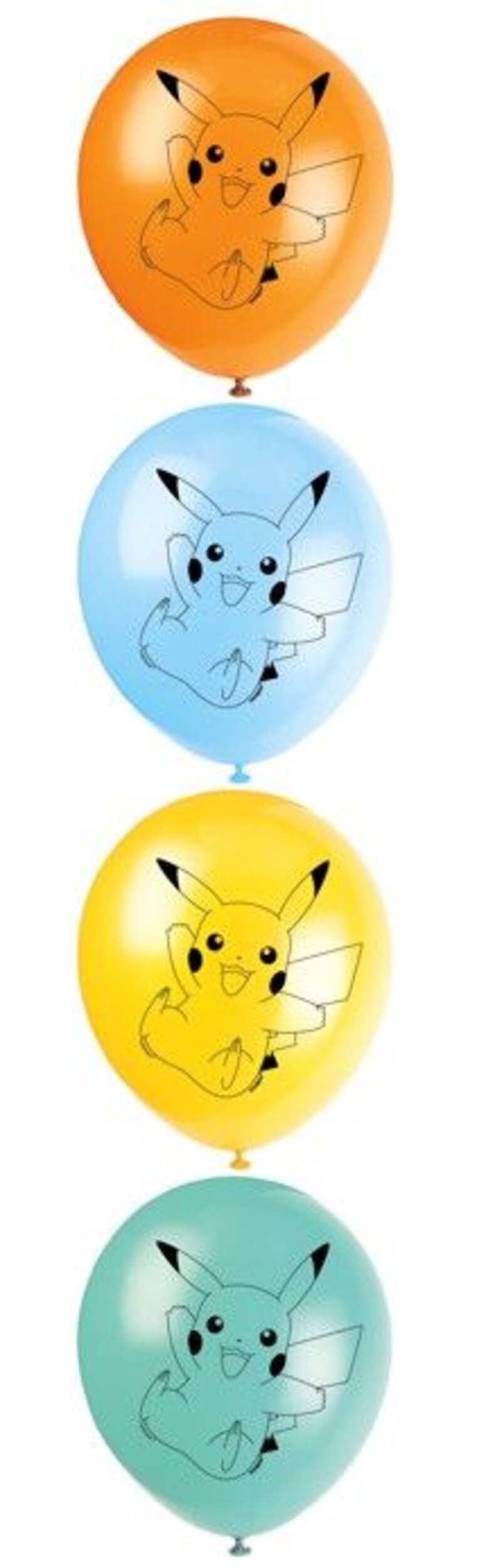 Pokemon 12-in Multicoloured Uninflated Latex Balloons, 8-pc Front_Flat