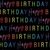 Black Rainbow Birthday Wrapping Paper Roll, 16-ft CloseUp