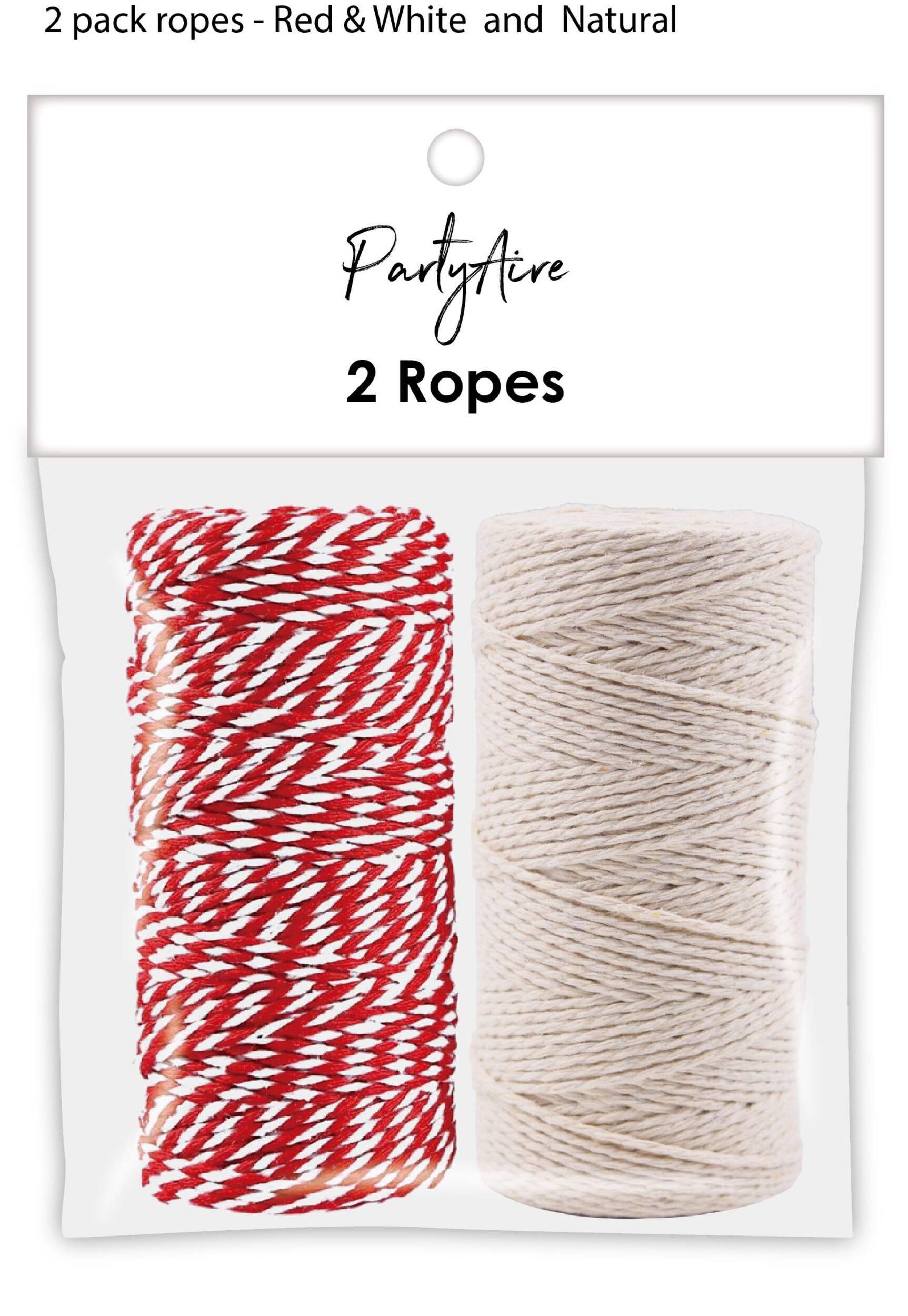 PartyAire 6.5-ft Natural/Red/White Decorative Twine, 2-pk Front_Flat