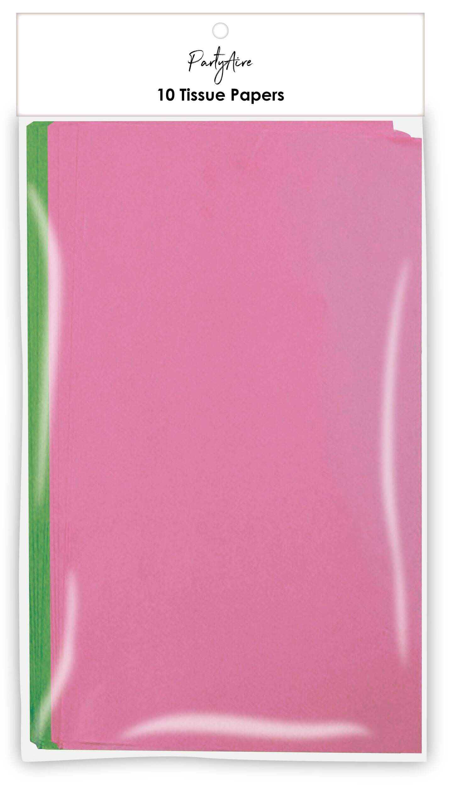 PartyAire 50x50-cm Pink/Light Green Tissue Paper Sheets, 10-pc CloseUp