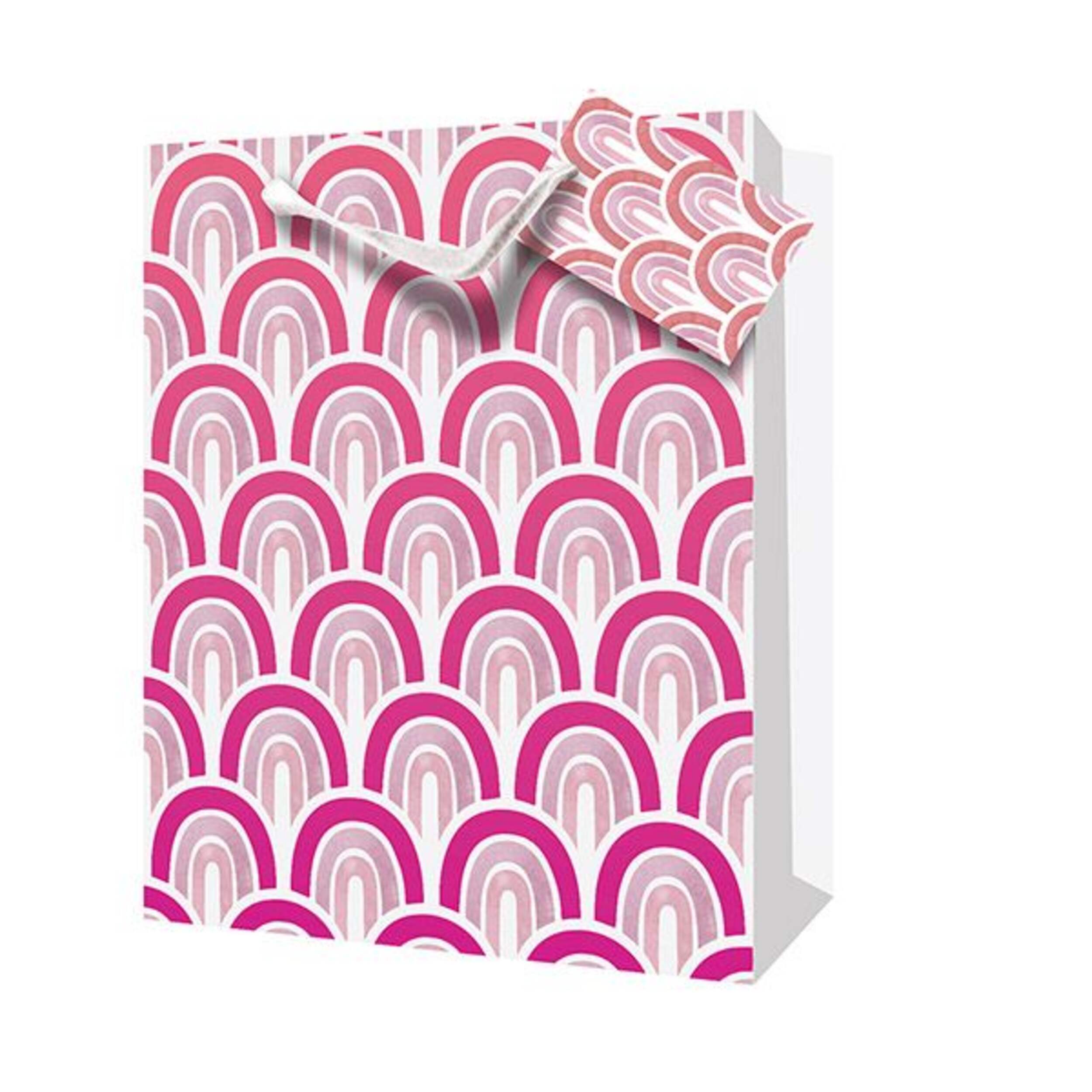 Sac-cadeau avec arc-en-ciel, rose, grand Front_Angled_Left