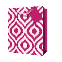 Sac-cadeau à motif, rose et blanc, moyen Front_Angled_Left