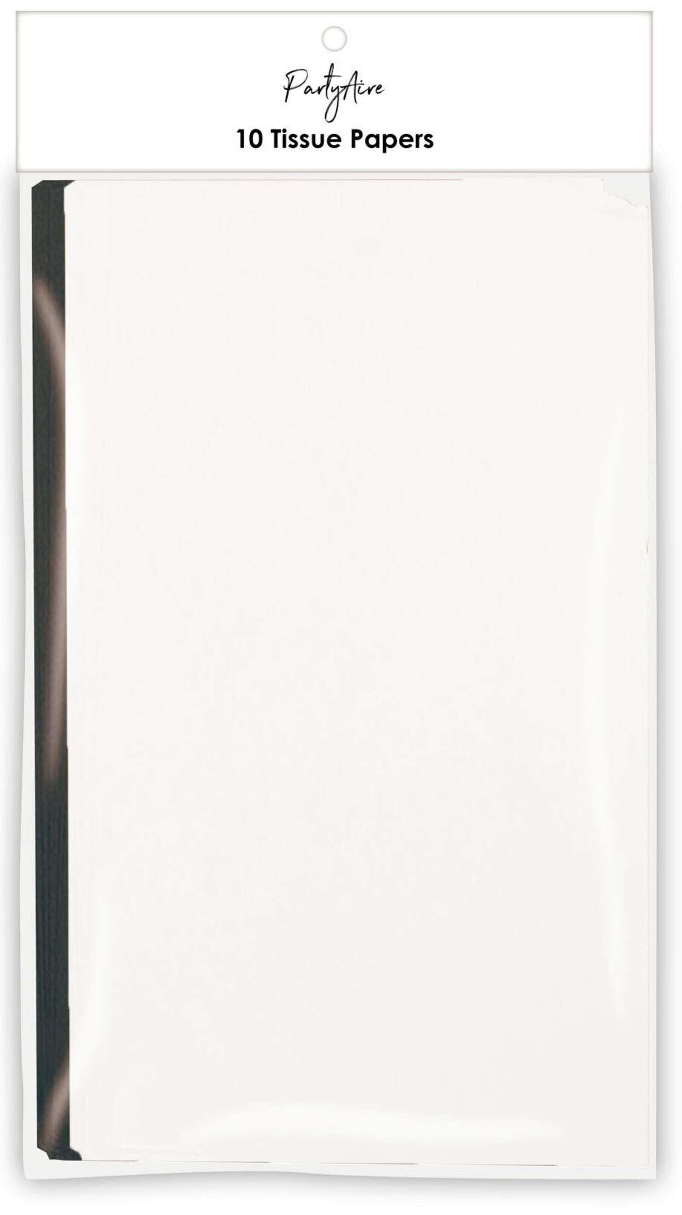 PartyAire Black/White/Kraft Striped Tissue Paper, 10-pk Front_Flat