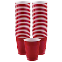 Plastic Reusable Cups, Apple Red, 18-oz, 200-pk, for Christmas/Thanksgiving/New Year's Eve/Birthday Party