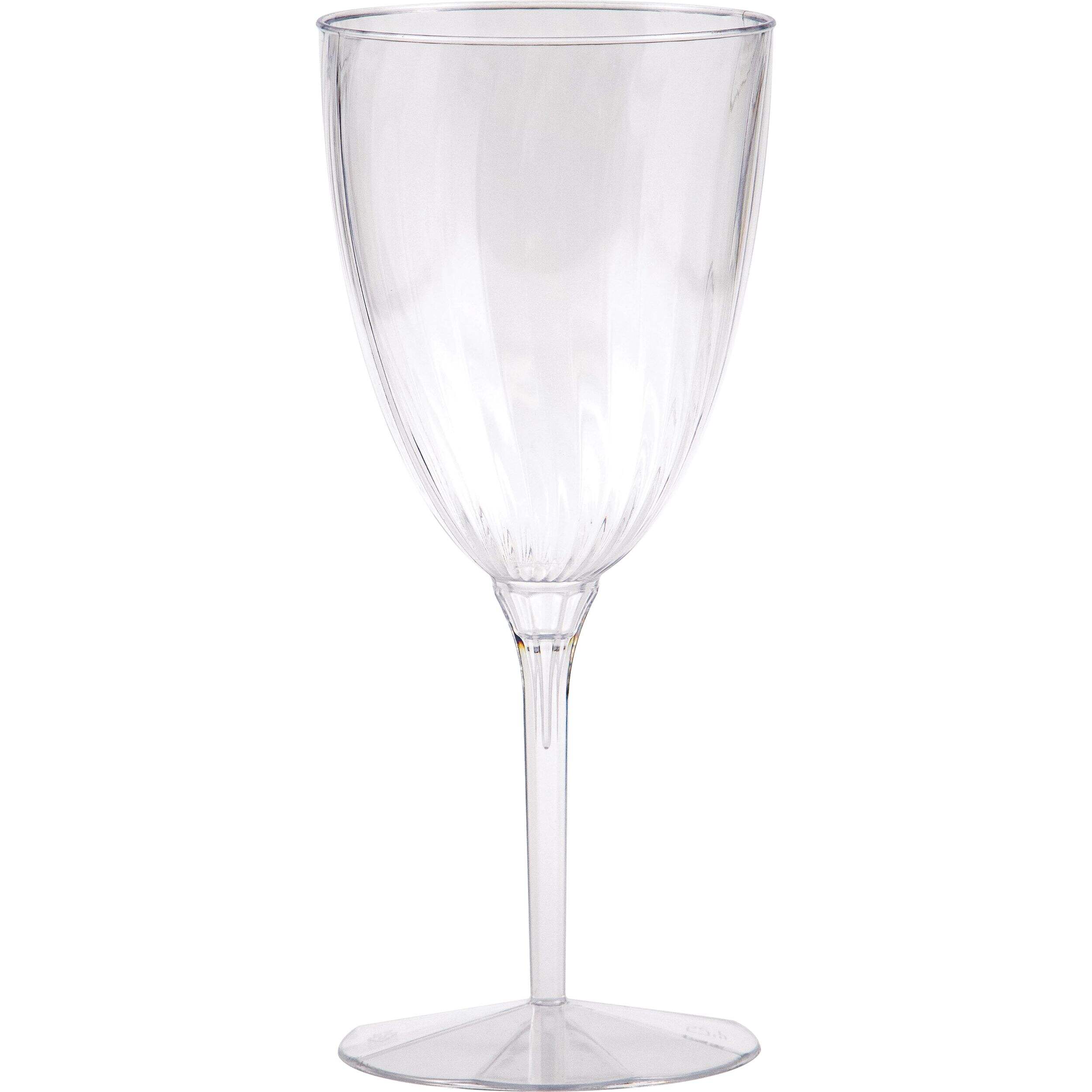 Plastic Reusable Wine Glasses, Clear, 8-oz, 8-pk, for Christmas/Thanksgiving/New Year's Eve/Birthday Party Front_Elevated
