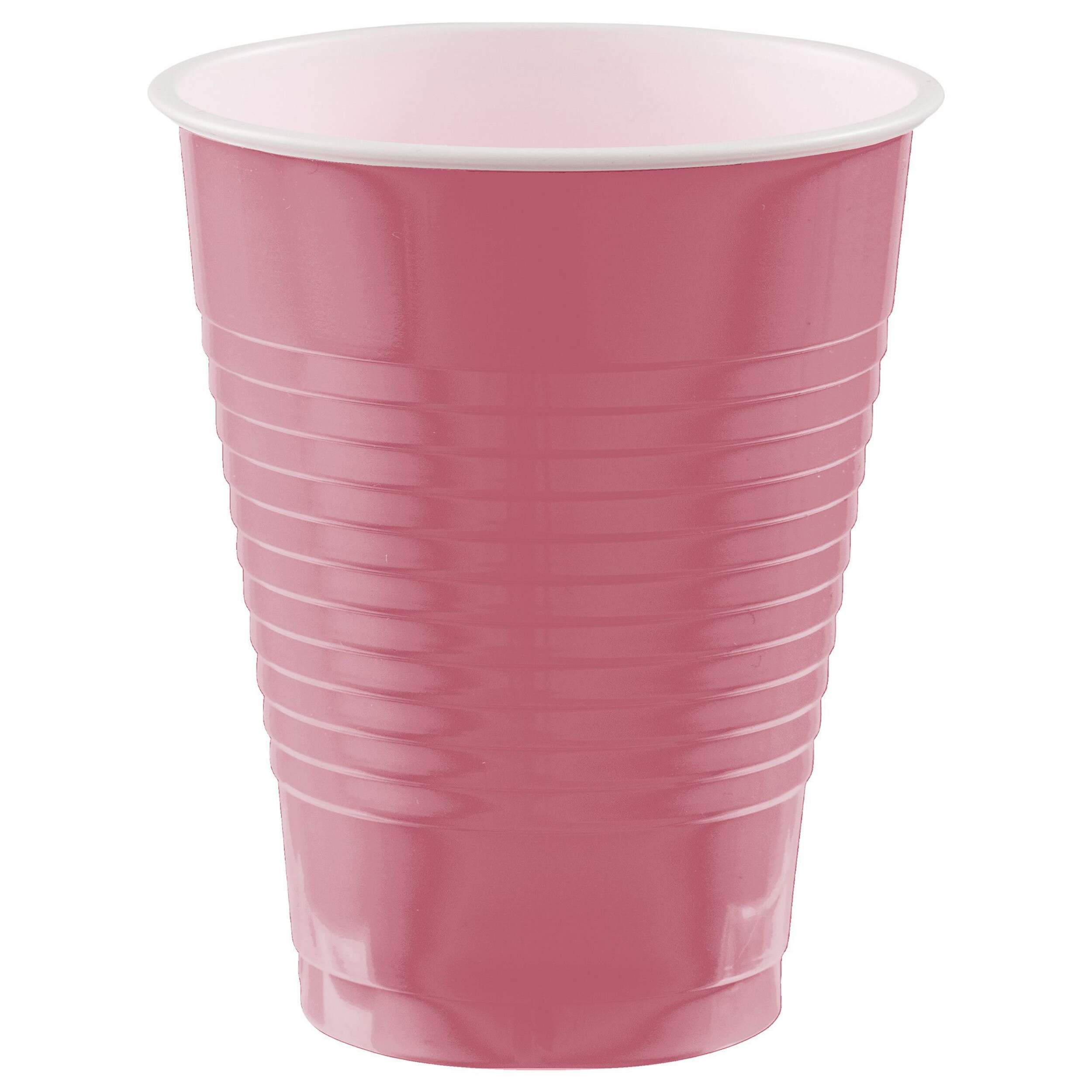 Amscan Plastic Cup for Parties, Mauve Pink, 18-oz, 50-pk Front_Elevated
