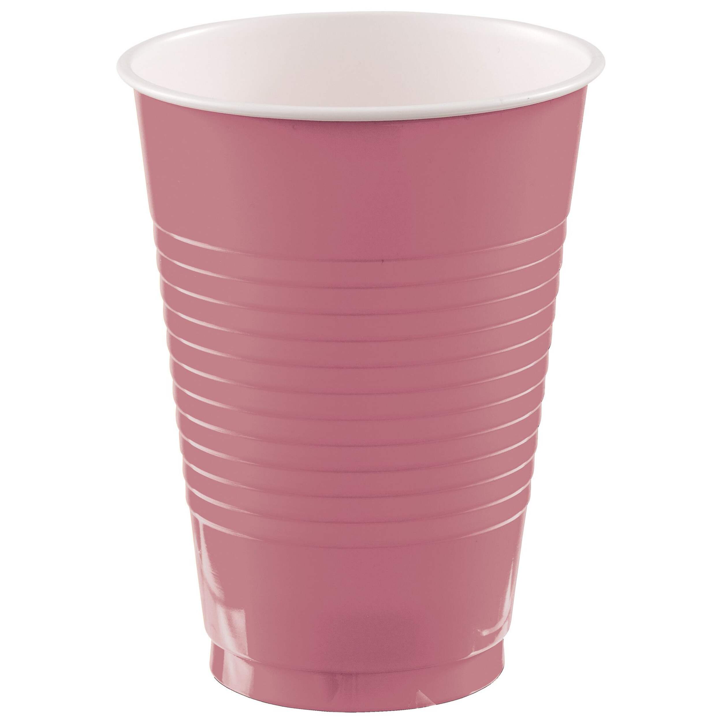Amscan Plastic Cup for Parties, Mauve Pink, 12-oz, 50-pk Front_Elevated