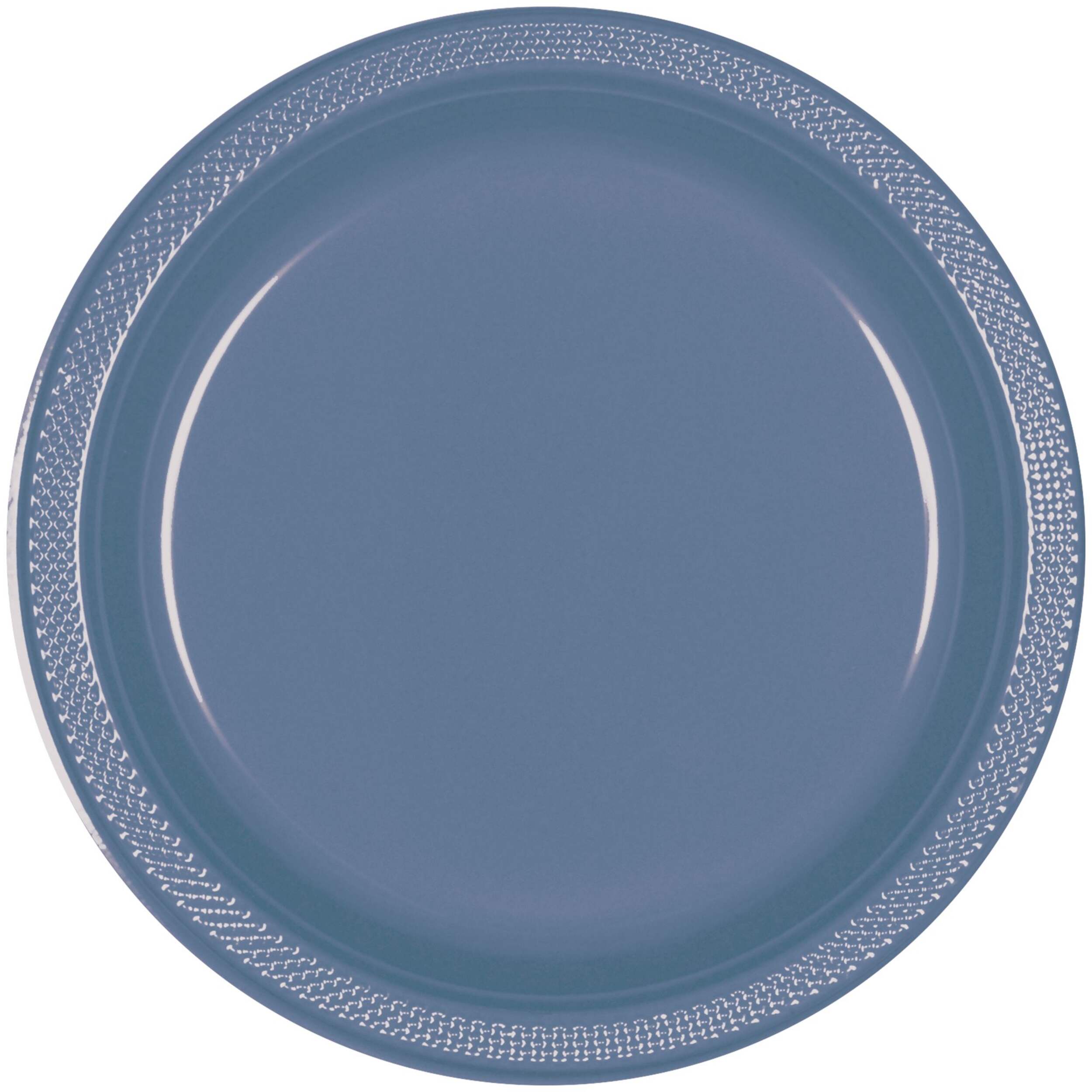 Amscan Plastic Plate for Parties, Indigo, 10-in, 20-pk Overhead_Flat