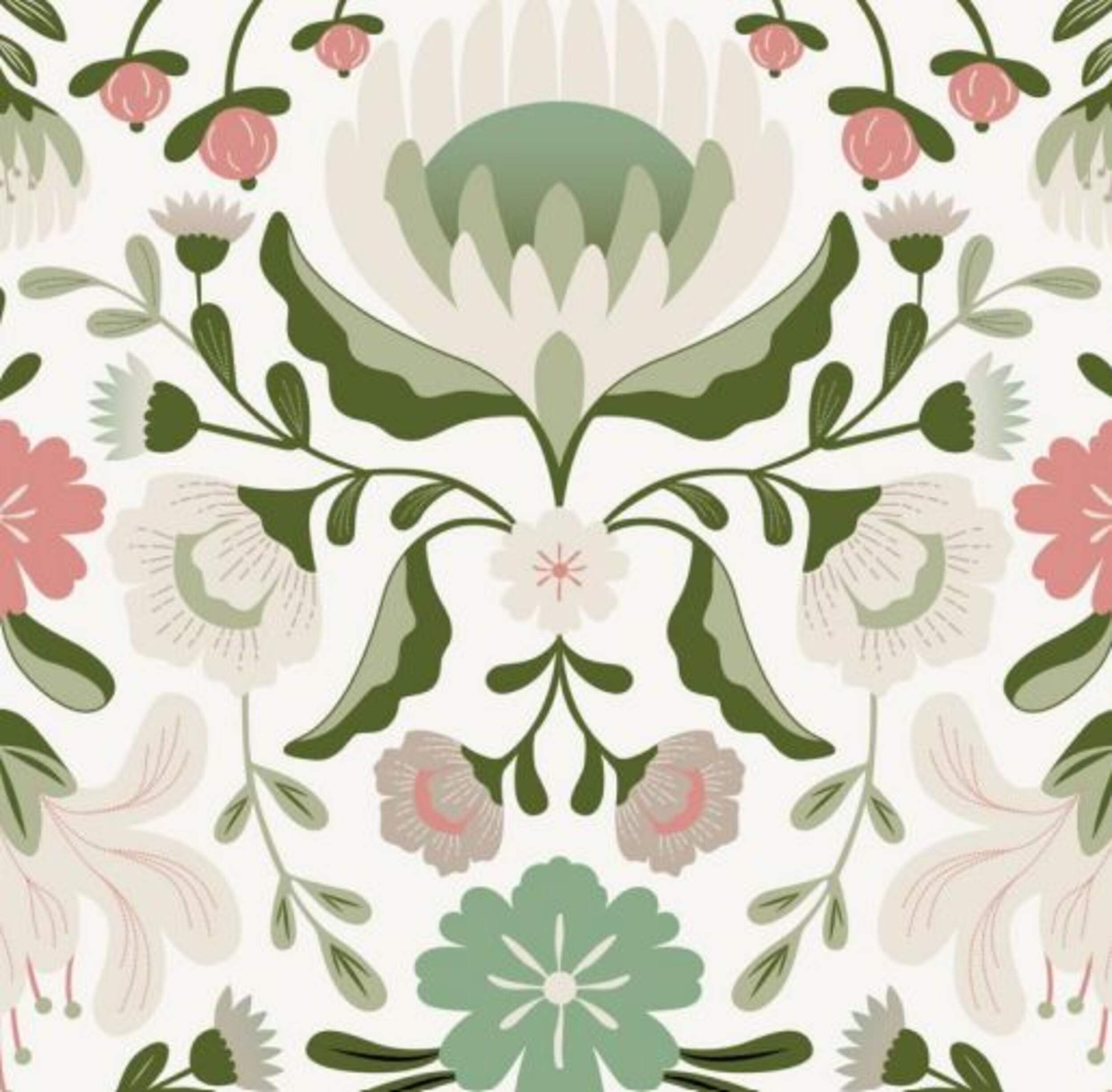 Serviettes de table Sully à 3 épaisseurs, imprimé vert, paq. 40 Overhead_Flat