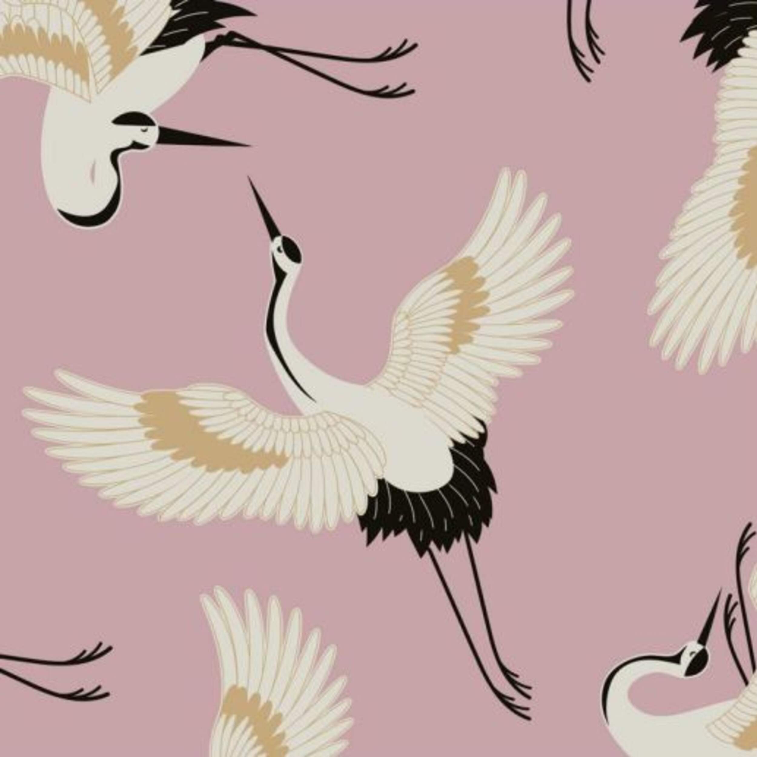 Serviettes de table Sully à 3 épaisseurs, imprimé mauve, paq. 40 Overhead_Flat