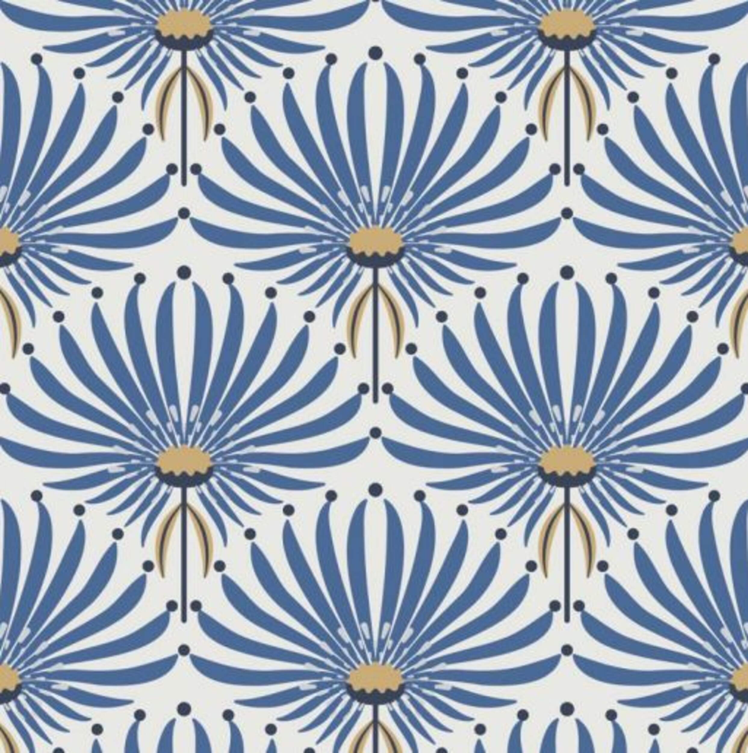 Sully Printed Paper Lunch Napkin, 3-Ply, Blue, 40-pk Overhead_Flat