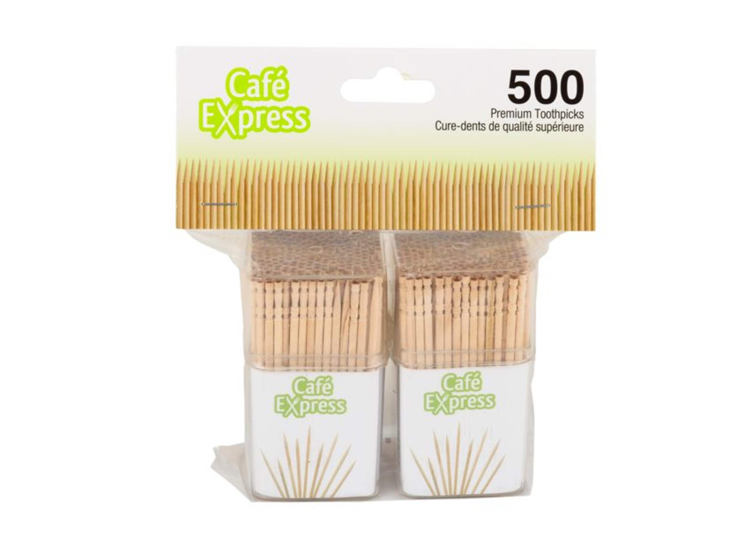 Cure-dents en bois jetables, paq. 500 Front_Flat