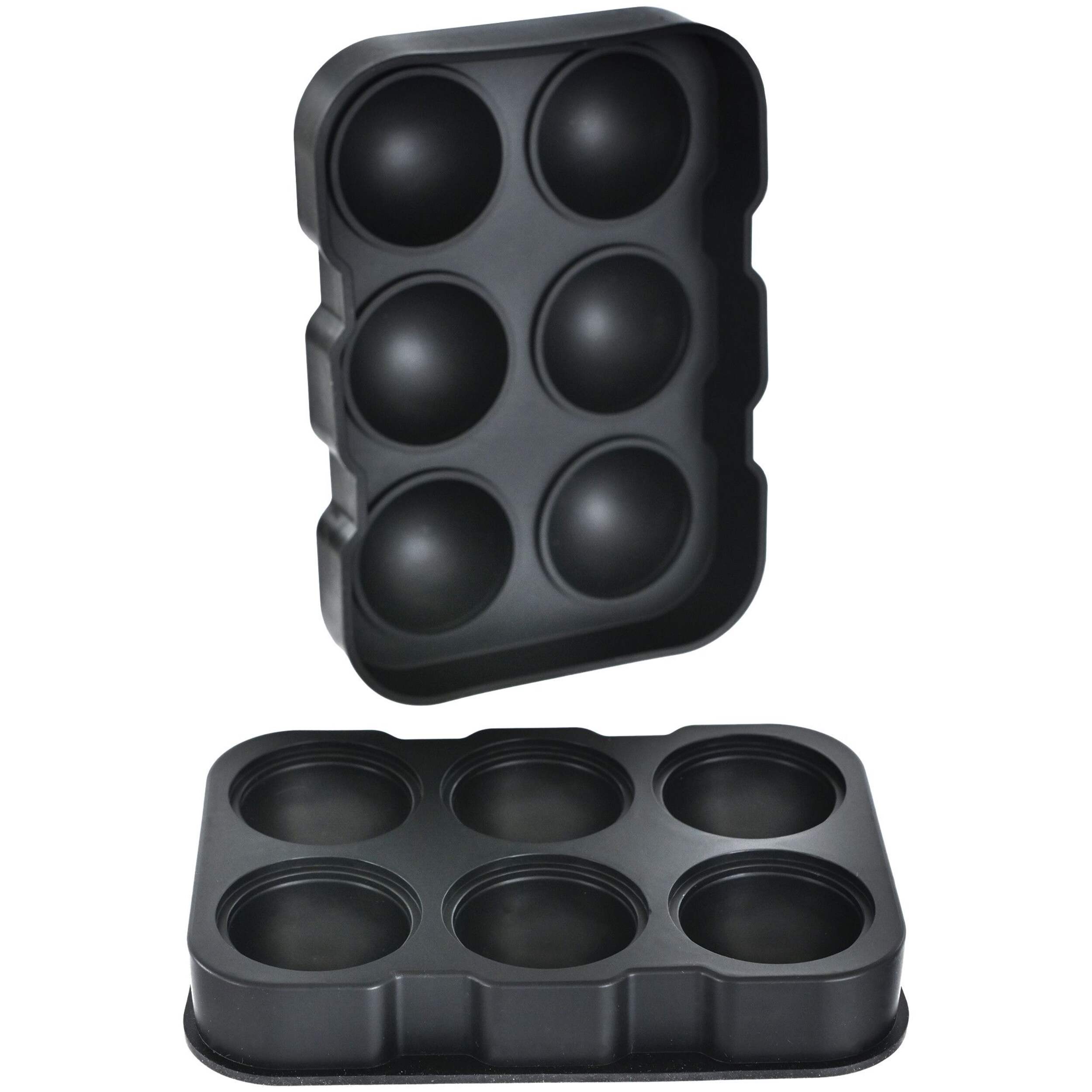 Silicone Ice Cube Tray for Large Sphere, Black Composite_or_Mixed