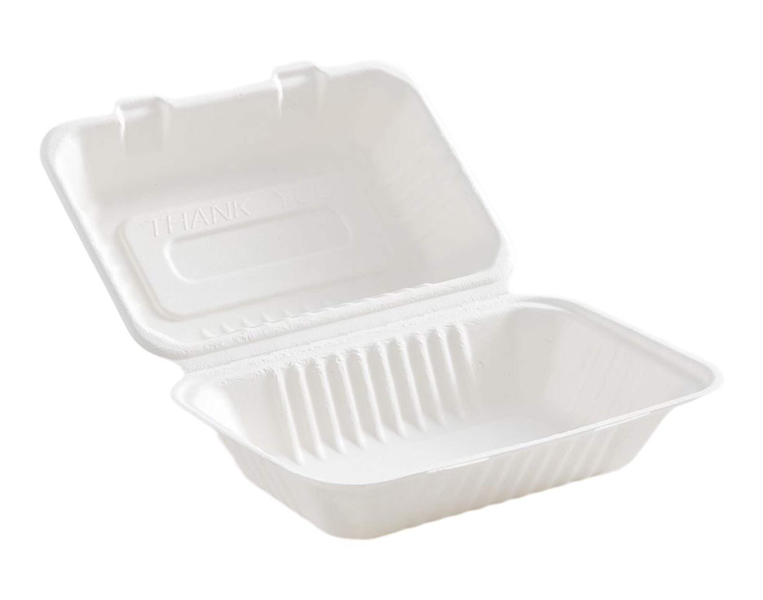 Contenant en fibre, couvercle à charnière, 9 x 9 x 3 po, petit Front_Angled_Right