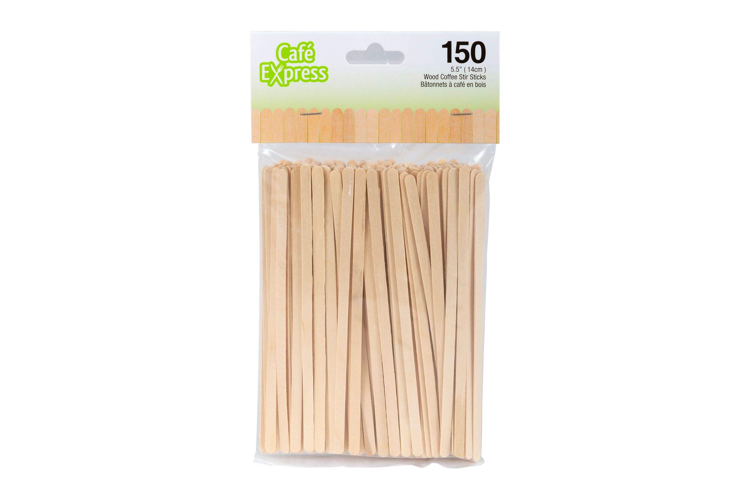 Disposable Wooden Stir Sticks, 150-ct Front_Flat