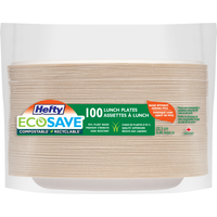 Hefty Plant-Based Eco Plate, Compostable, 9-in, 100-pk Front_Flat