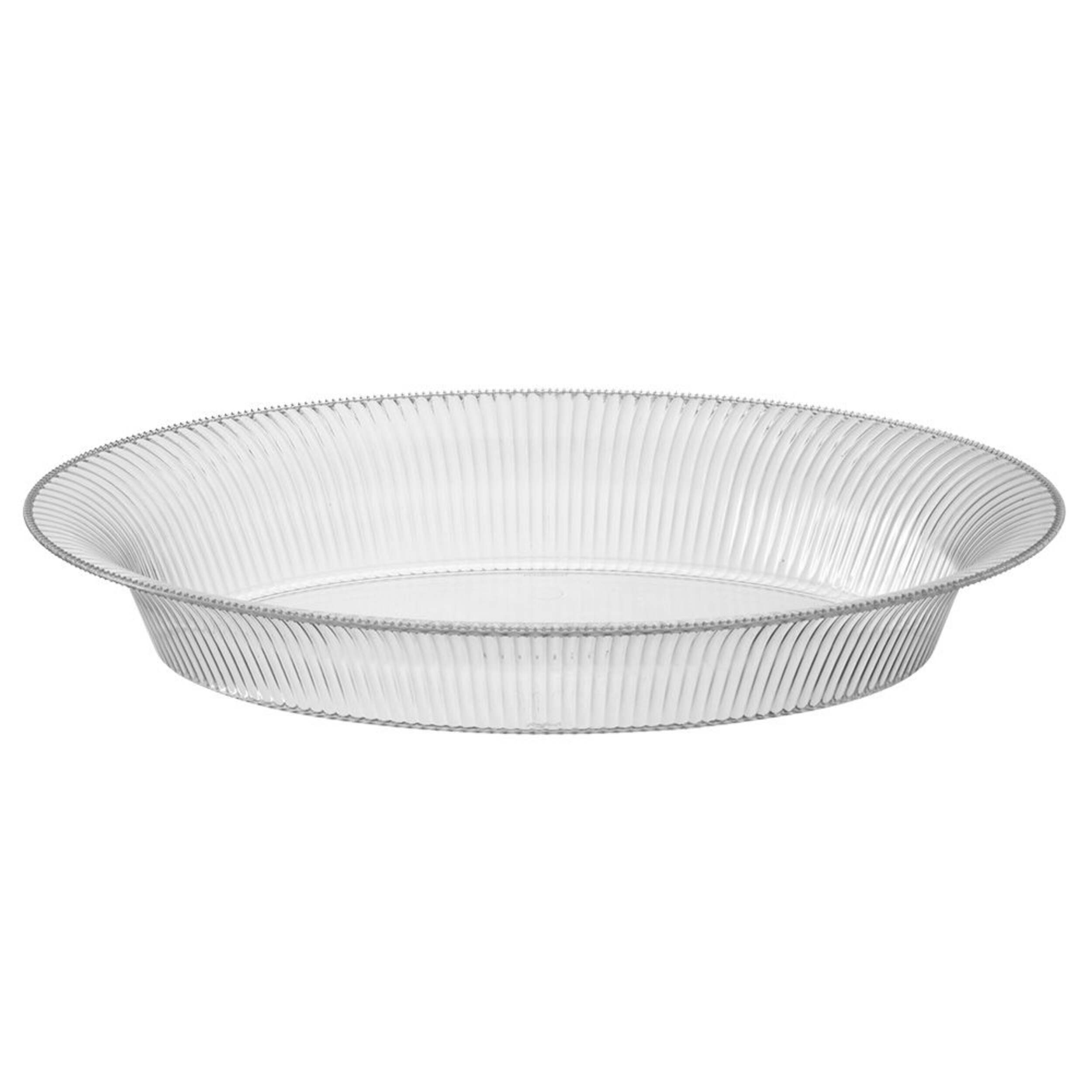 Bol strié ovale en plastique transparent, 16 x 11 po Front_Elevated