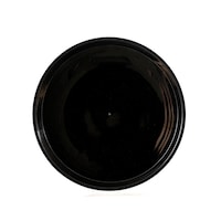 Plateau de service rond, noir, 18 po Overhead_Flat