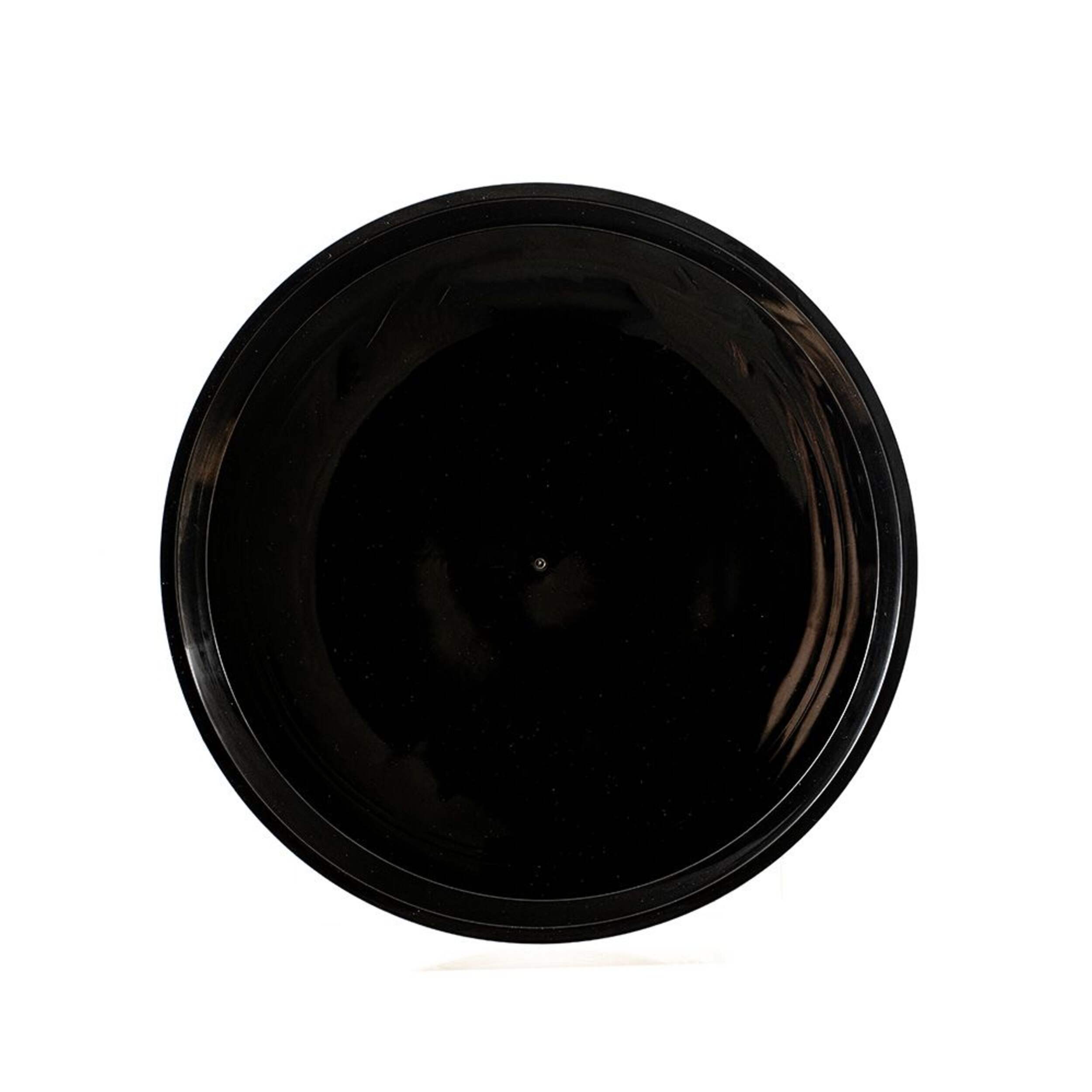 Round Disposable Serving Tray, Black, 18-in, for Christmas/Thanksgiving/New Year's Eve/Easter/Birthday Party Overhead_Flat