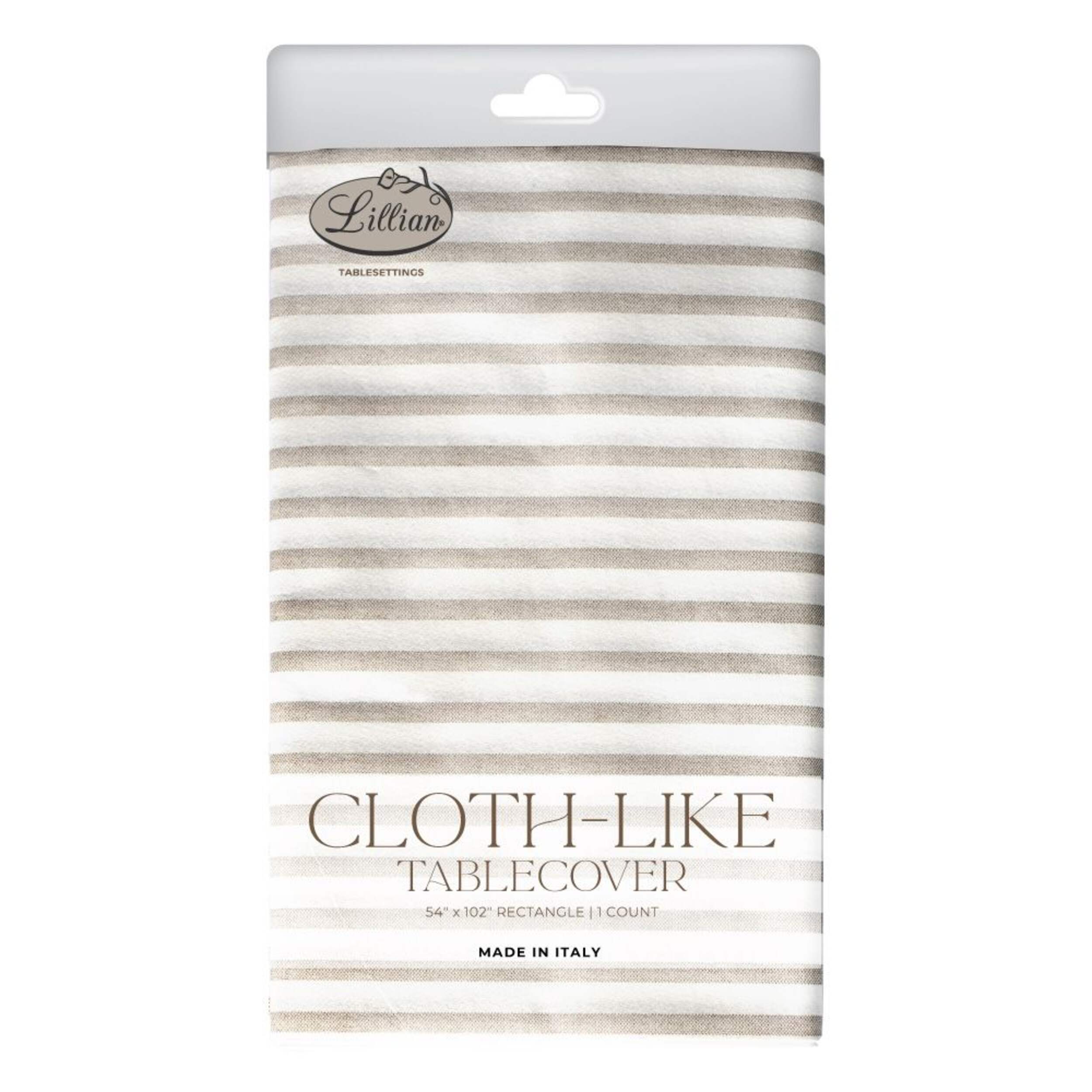 Lillian Tablesettings Tessuto Tablecover, Cappuccino, 54x102-in Front_Flat