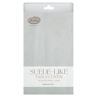 Lillian Tablesettings Suede-Like Tablecover, Pearl, 54x102-in Front_Flat