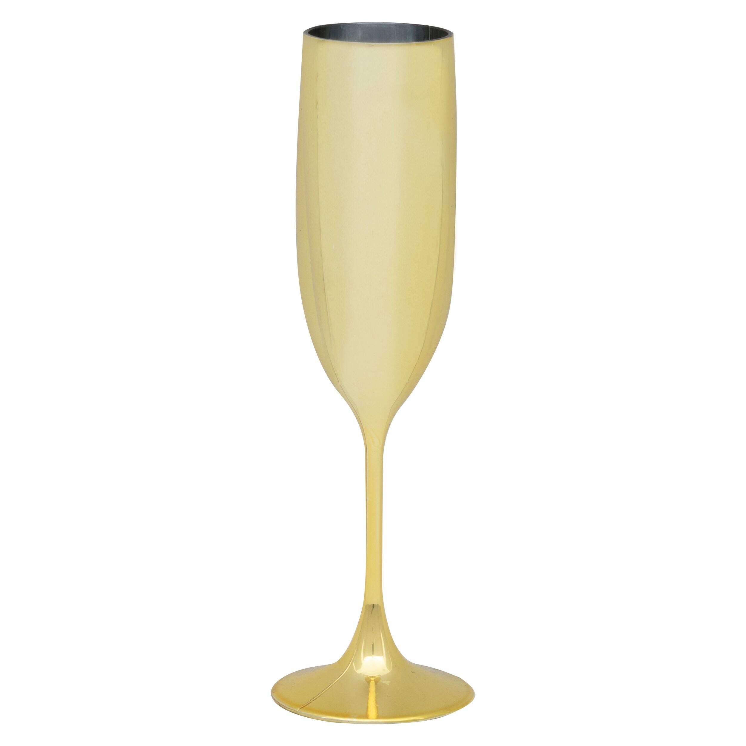 Electro Plated Gold Champagne Glass, Hand Wash Only, 7-oz Front_Elevated