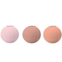Paper Lanterns, Metallic Rose Gold & Pink, 3-pk Front_Flat