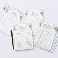 Soft Jungle Themed Baby Shower Prediction Game, 3-pk Overhead_Flat