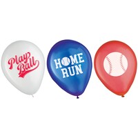 Ballons de baseball Amscan, 12 po, paq. 6 Front_Flat