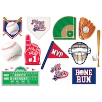 Amscan Baseball Cutouts, 12 Count Front_Flat