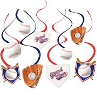 Amscan Baseball Swirl Decorations Front_Flat