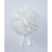 Tulle Pull Bows for Weddings/Celebrations, White, 7.8-in, 2-pc