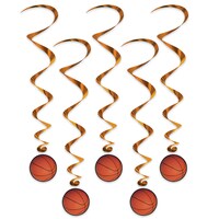 Basketball Hanging Decorations, 4-in, 5 Count Front_Flat