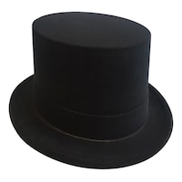 Top Hat, Black, One Size, Wearable Costume Accessory for Halloween Front_Three_Fourths_Angled_Left