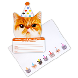 Invitations, Chat fêtard, paq. 8 Front_Flat