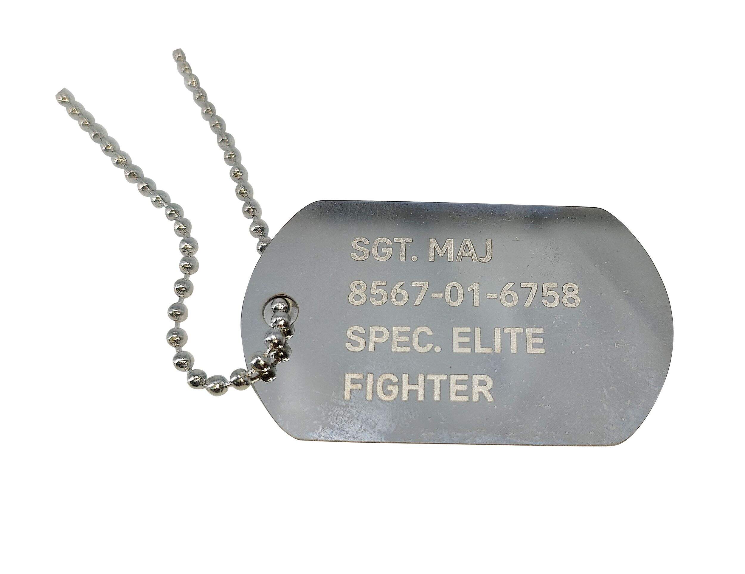 Army Name Dog Tag Necklace, Multi-Colour, One Size, 8-pk, Wearable Costume Accessory for Halloween Party Front_Flat
