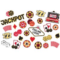 Casino Icons Cutout Table Scatter Decoration, Multi-Colour, 26-pk, for Casino Party/Game Night/Vegas/Birthday Party