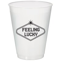 Casino 'Feeling Lucky' Plastic Reusable Tumbler, 18-oz, 25-pk, for Game Night/Vegas/Birthday Party Drinkware Front_Elevated