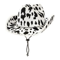 Chapeau de cowboy à imprimé peau de vache western, accessoire pour costume prêt-à-porter pour fête d'anniversaire, cowboy, cowgirl et western