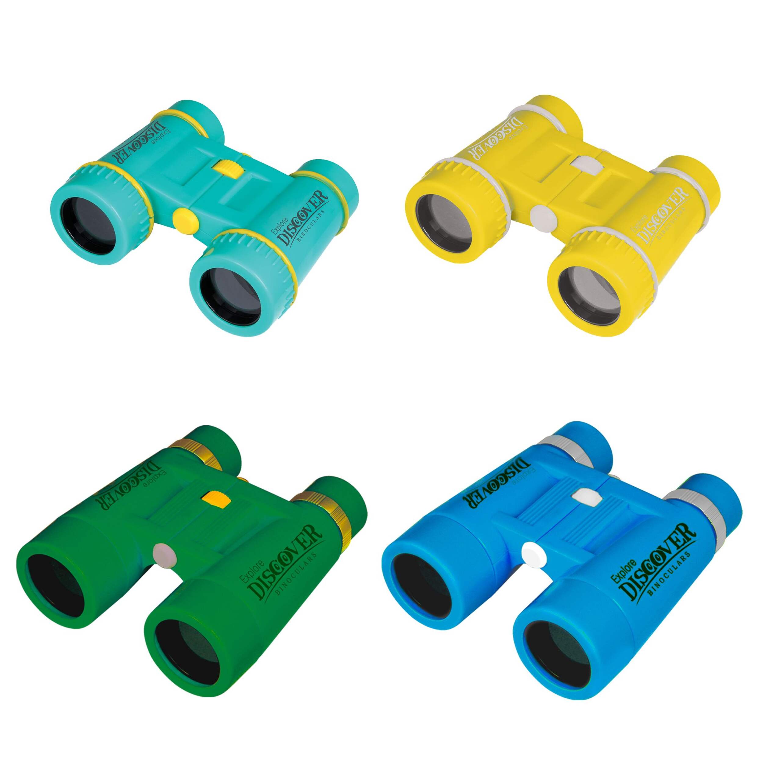 Discover Binoculars Party Favour, Assorted Colours, 1-pk, for Birthday Party/Camping/Outside Play Front_Three_Fourths_Angled_Left