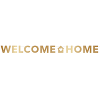 Welcome Home Foil Hanging Garland Banner Decoration, Gold, 9.8-ft, for Reunion Party/Welcome Home Banner Front_Flat