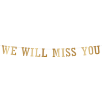 Banderole guirlande de décoration suspendue en aluminium avec l'inscription We Will Miss You, dorée
