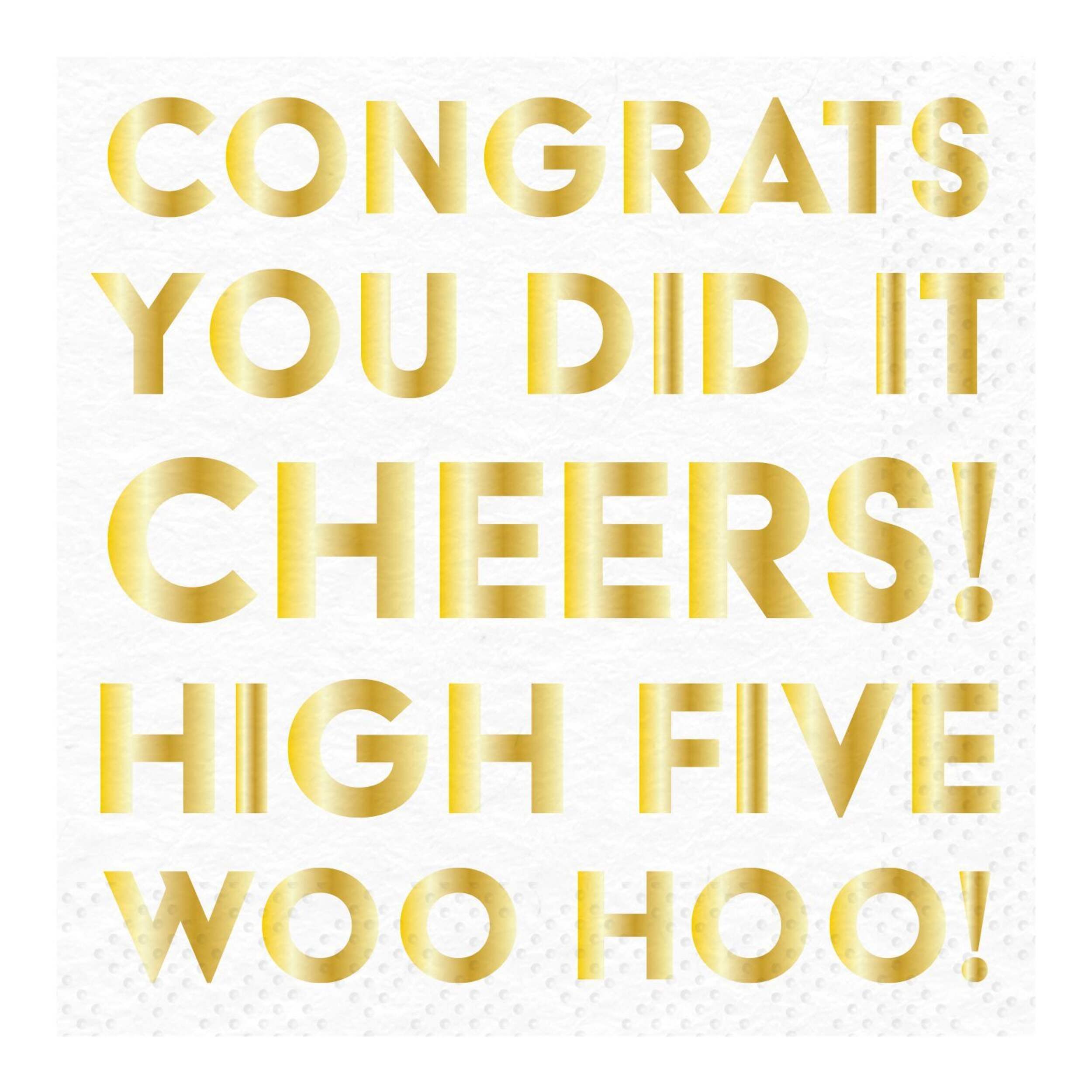 Congrats Phrases Gold 3-Ply Lunch Napkin, 6.5-in, 16-pk Overhead_Flat