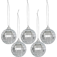 Boules disco argentées décoratives, paq. 5