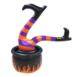 PartyAire Indoor/Outdoor Inflatable Witch Legs and Cauldron Front_Elevated