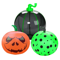 PartyAire Indoor/Outdoor Inflatable Jack-O'-Lantern Pumpkins, 3-pc Front_Flat