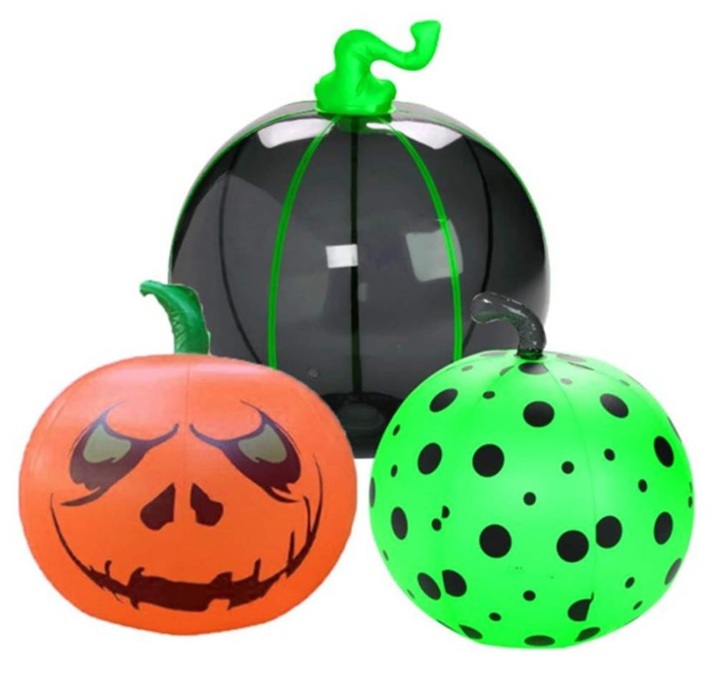 PartyAire Indoor/Outdoor Inflatable Jack-O'-Lantern Pumpkins, 3-pc Front_Flat