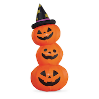 FOR LIVING Stack of Jack-O-Lanterns Inflatable Outdoor Halloween Decoration, 6-ft Front_Flat
