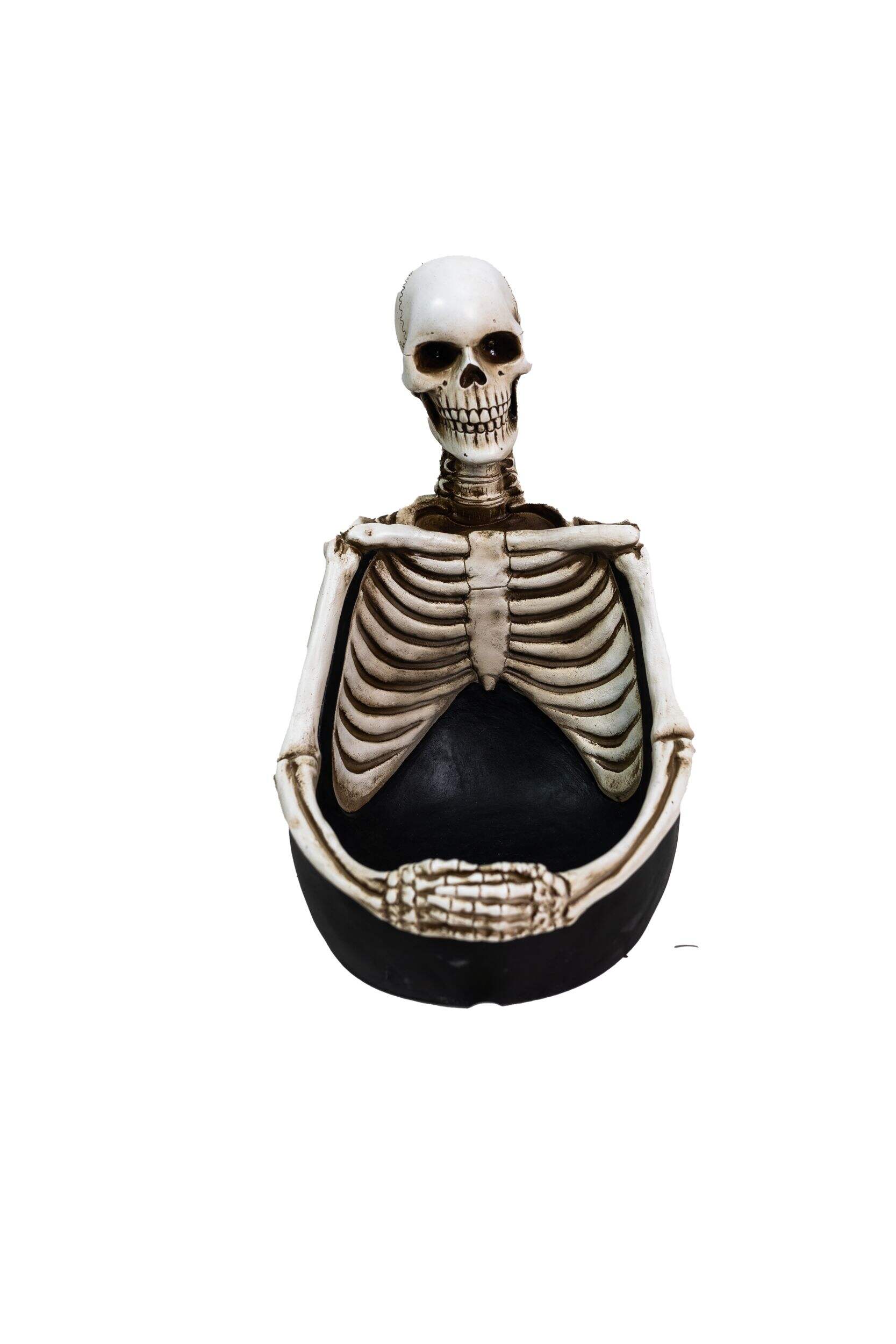 For Living Skeleton Holding Candy Bowl Halloween Decoration Front_Flat