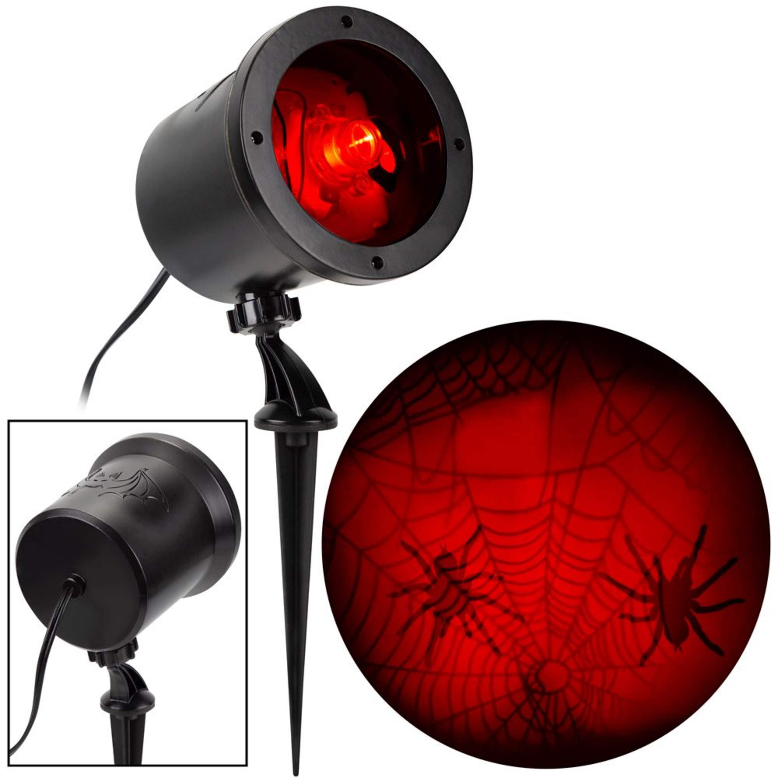 Black & Red Spider and Web Lightshow Projection Composite_or_Mixed